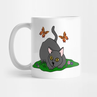 Cat and Butterfly Mug